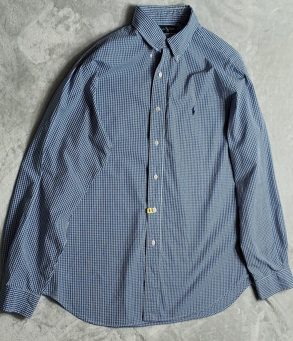 Ralph Lauren Long Sleeve Button Up Blue Check Pony Plaid Shirt XL